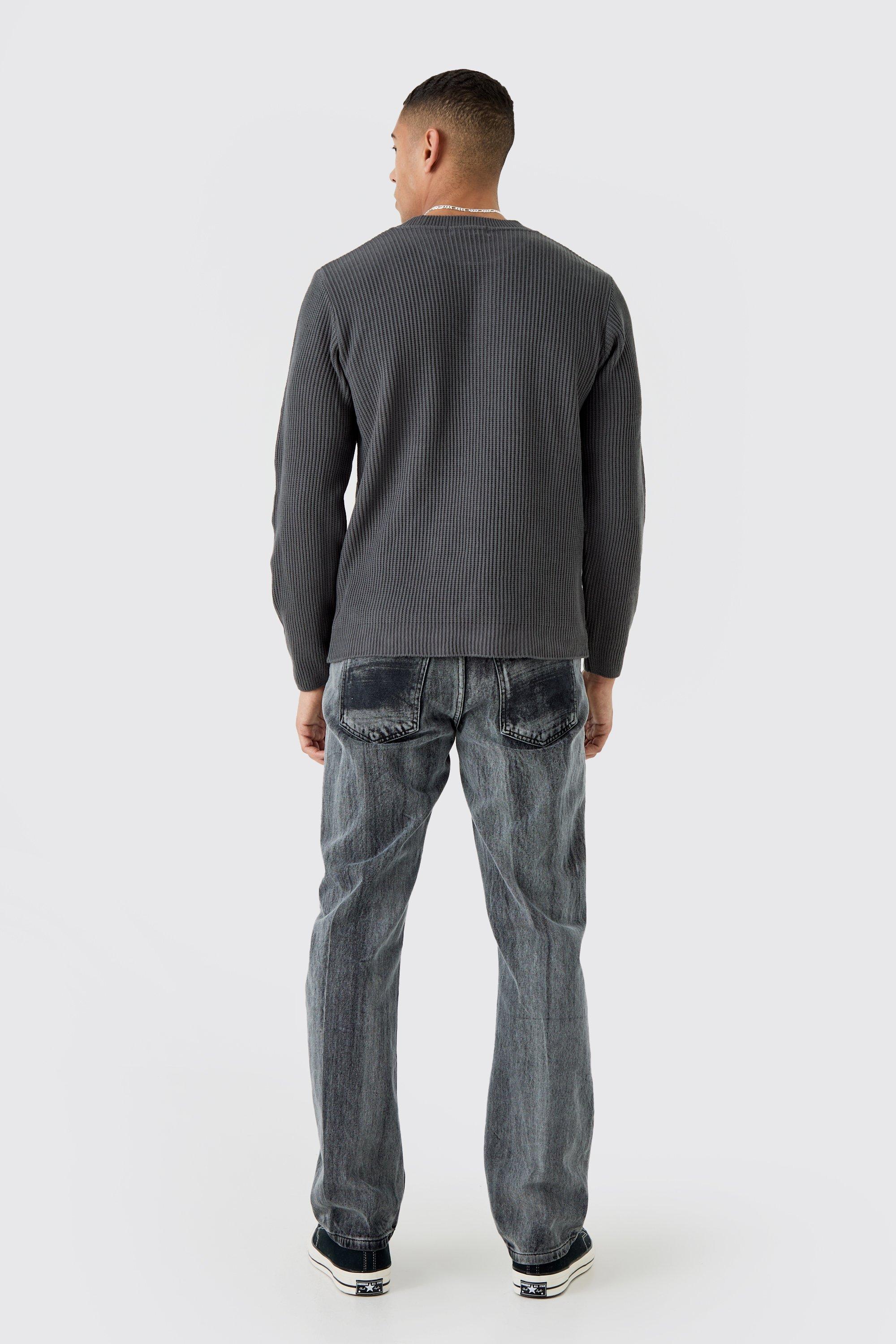 Regular Fit Waffle Knit Sweater | boohoo USA Regular Fit Waffle Knit Sweater | boohoo USA